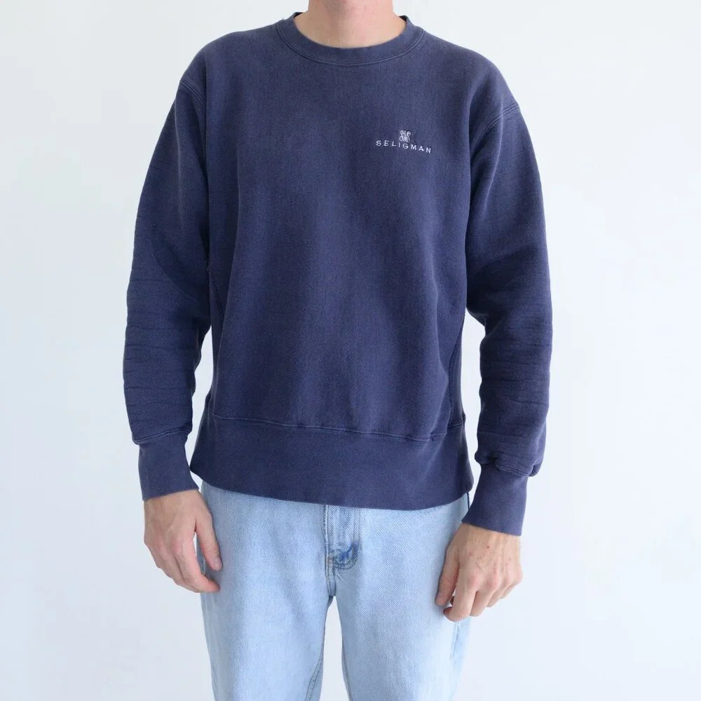 Vintage Lee Crossgreen Navy Seligman Arizona Embroidered Crew Neck Sweater